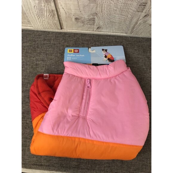 Lego Other - Lego Dogs Puffer Jacket Pet Apparel Pink Orange Red Coat Size Medium